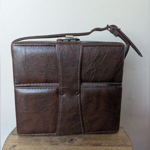 VINTAGE Polaroid SX-70 Leather System Case, Dark Brown Leather